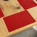 Encasa XO Dining Table Placemats, Ribbed Cotton Non-Slip Place Mats Red Kafalo
