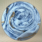 FAHABO Scarf Woman Pleated Viscose Cotton Scarf with Lace Border | Hijab Scarf | Headscarf | Neck Scarf | Stoles | Wraps (2- Light Blue)
