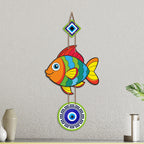 Artvibes Lucky Fish Evil Eye Wall Hanging for Home Entrance | Nazar Suraksha MDF Wall Art | Positive Energy Decor for Main Door | Living Room | Office & Balcony (WH_8531N)