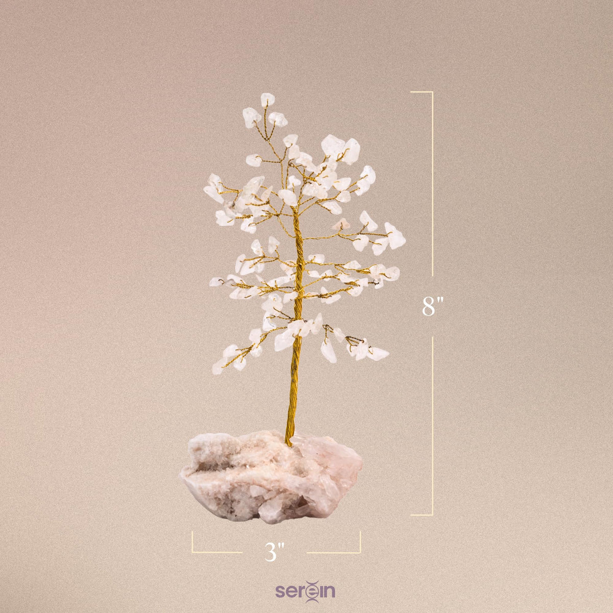 Serein Clear Quartz Crystal Tree Showpiece Good Luck Feng Shui Bonsai Trees Crystal Healing Positive Energy Artificial Plant Home Decoration Hall Decoration for Birthday & Marriage Gifts