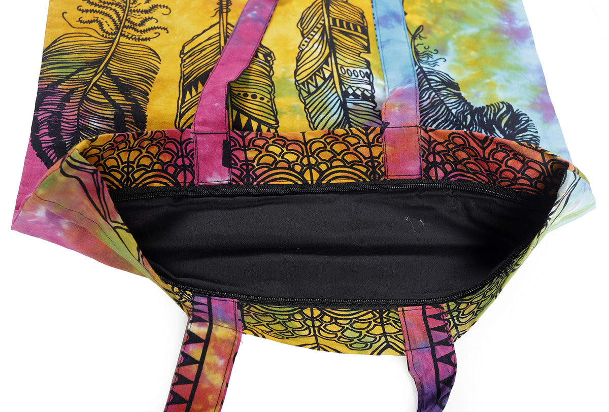 Ravaiyaa - Attitude is everything Cotton Shopping Bag Purse Bags Women Tote Shoulder Handbag (Multi Dream Catcher Bag - 18)