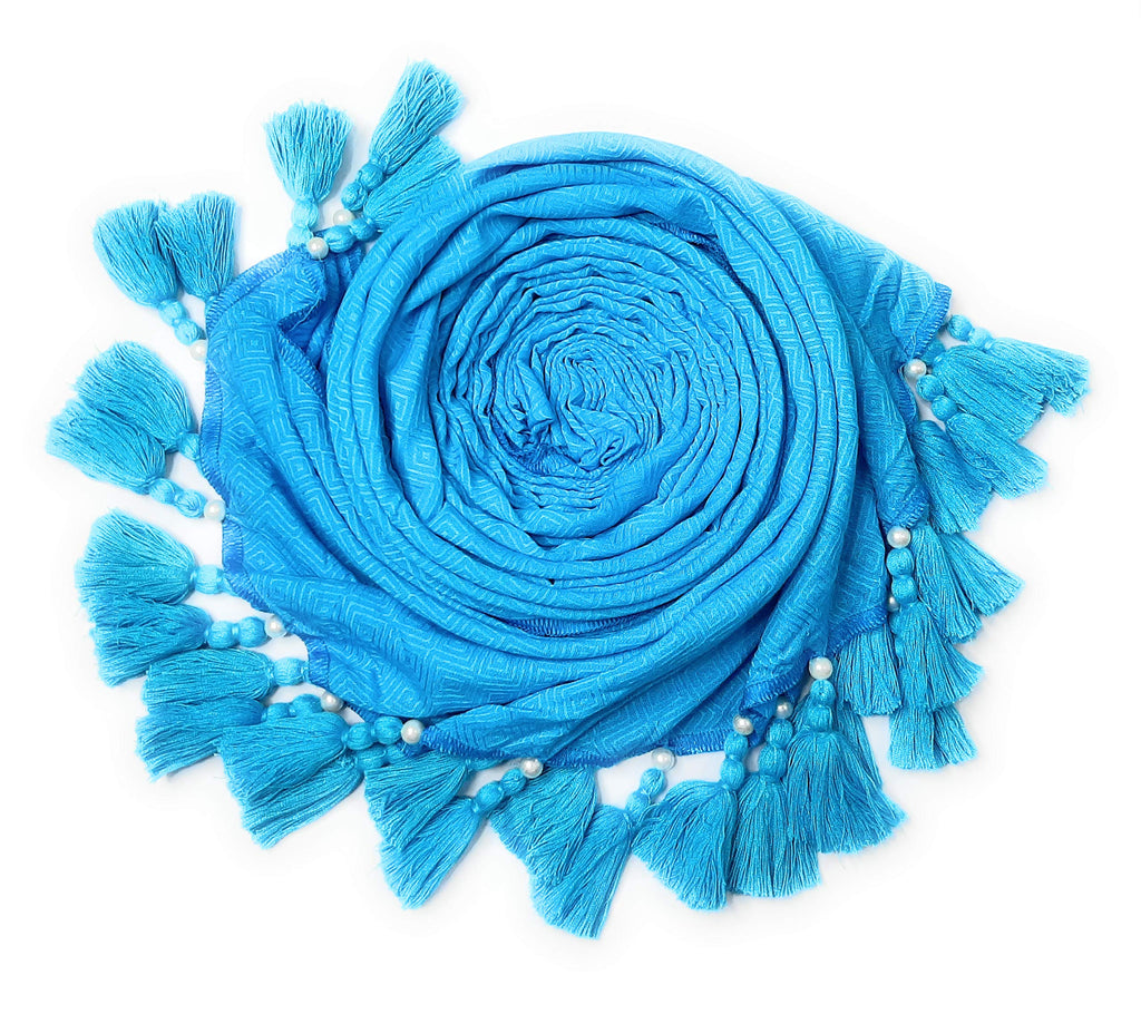 Chandwasia scarves, Viscose Fabric stole & Shawl || Scarf Stoles for Girls/Ladies/Women/Men for Summer & Winters(Light Blue)