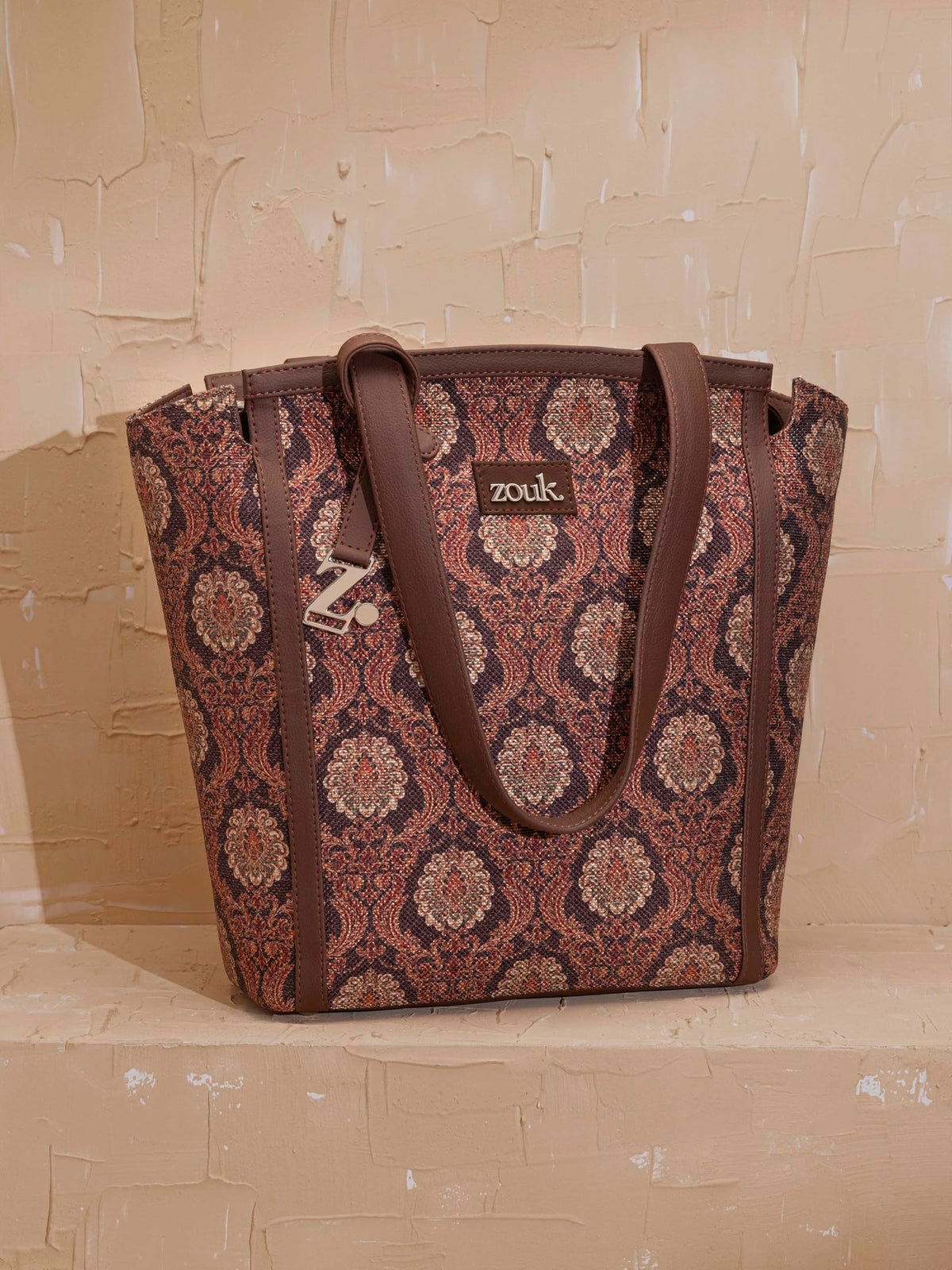 ZOUK Rhea Kapoor Adira Tote Bag for Women | Stylish Handbag for Woman | Premium Tote Bags | Purse Handbag | Big Size Stylish Hand Bags | Jodhpur Damask