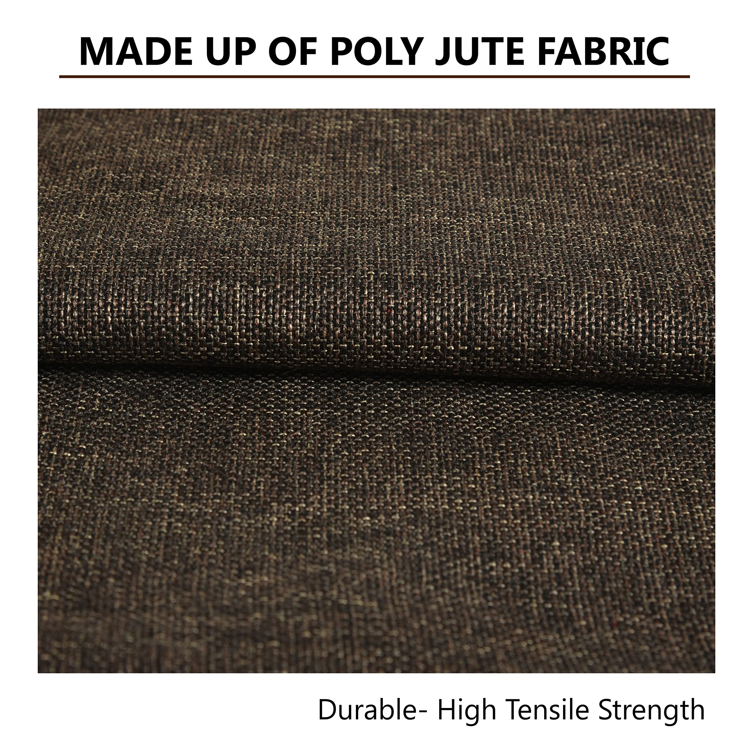 Yellow Weaves Jute Texture Cushion Covers, 24 X 24 Inches, Brown, 1 Piece-250 TC