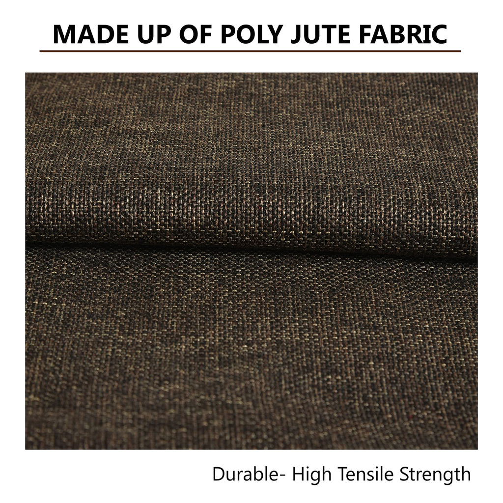 Yellow Weaves Jute Texture 250 TC Cushion Covers, 12 X 12 Inches, Brown, 1 Piece