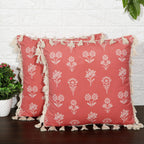ishro home Premium Cushion Cover 16 inch x 16 inch | Set of 2 – Soft European Standard Fabric, Frill Design, Machine Washable | (2, Tulip Rust, 16x16 Inch)