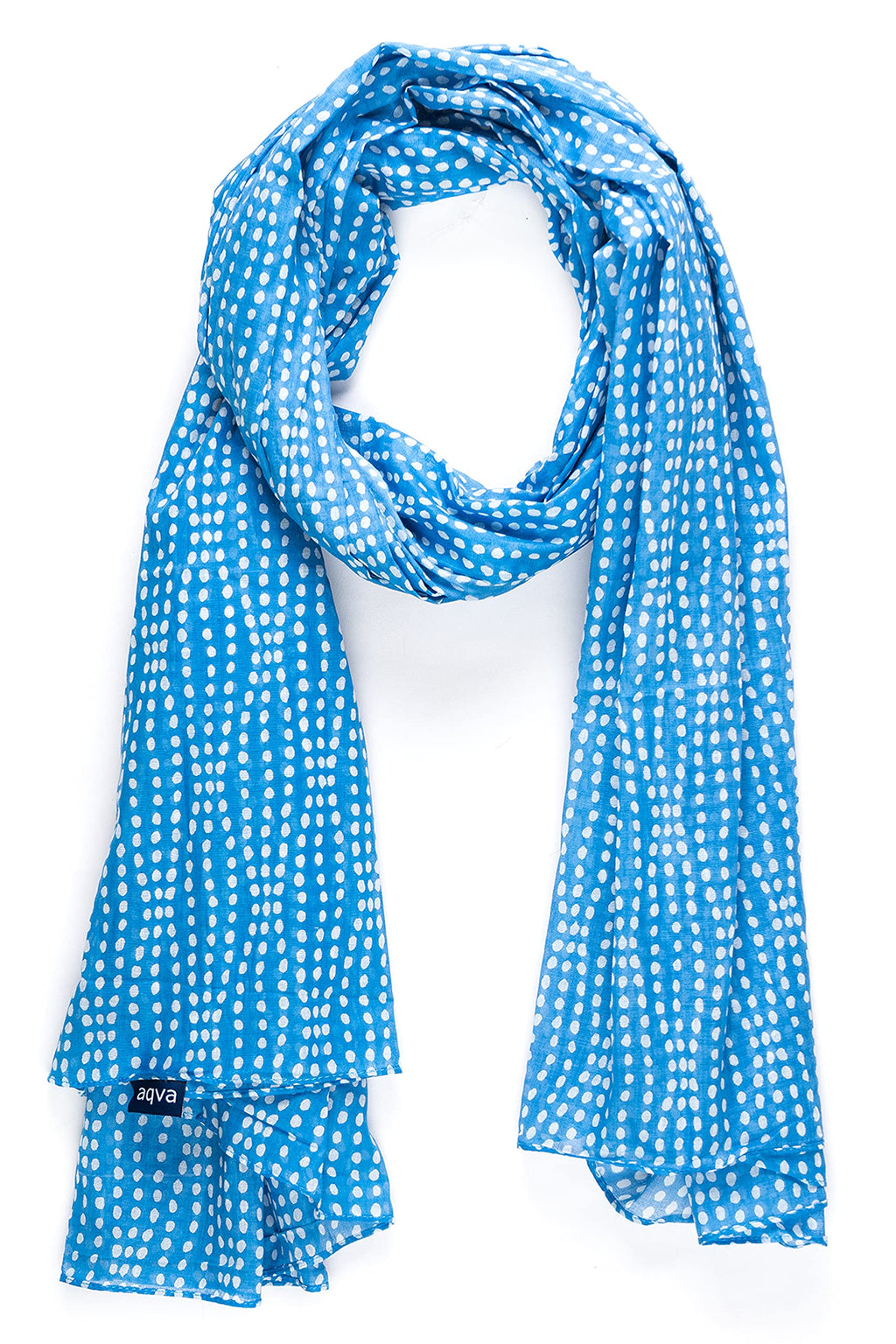 AQVA Printed Cotton Scarf for Women Stylish (Steroide Indigo) | Head and Face Cover Scarf for Girls with 100% Cotton | Soft & Lightweight Scarves/Stoles for all Weather (72 x 43 in)