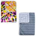 Divine Casa 120 GSM Polyester Single Bed Reversible Lightweight AC Blanket Dohar for Travel Set of 2 Dohar (Pink and Blue)| TC - 120 Kafalo