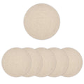 Encasa XO Dining Table Mats, Round Ribbed Cotton, Heat Resistant Beige Kafalo