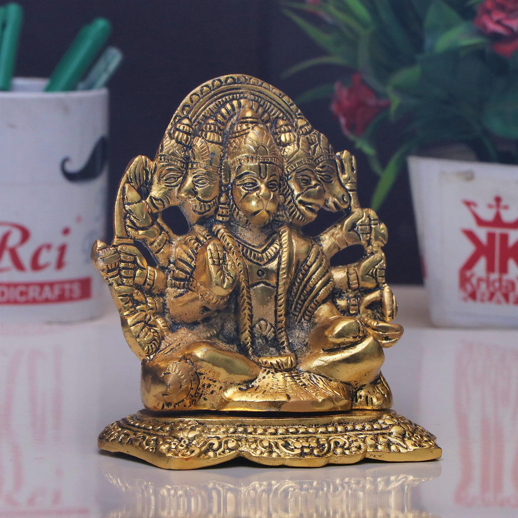 KridayKraft Panchmukhi Hanuman ji Metal Statue,Bajrangbali Murti for Pooja Room & Decor Your Home,Office,Religious Idol Gift Article,Showpiece Figurines...