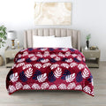 Gullivar Ultra Soft Flannel Printed Double Blanket 220x240 cm | 200 GSM Warm & Cozy All Season AC Blanket for Winter| Duvet/Quilt Throw for Bedroom & Living Room- Maroon & White Kafalo