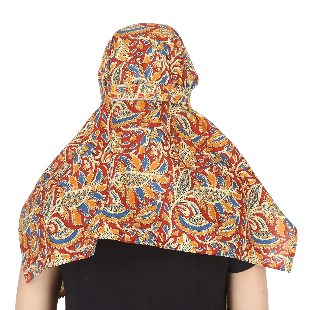 DEEPNYRA - LIVING STYLE Women's and Girl's Rayon Printed Scarf Cum Mask For Working Girls And Women (Light Grey)