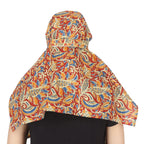 DEEPNYRA - LIVING STYLE Women's and Girl's Rayon Printed Scarf Cum Mask For Working Girls And Women (Light Grey)