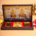 anciently Laxmi Ganesh Pocket Temple with Charan Paduka for Diwali Gift, House Warming Gifts, Return Gift Puja Box (Rectangle Shaped, Gold Plated, 1 Piece)