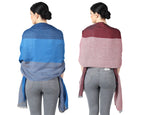 Flyer Women's stole/scarf Colour- Sky Blue & Grey AND Maroon Red & White soft viscose ethnic scarves pack of 2 ST-06-ST-12