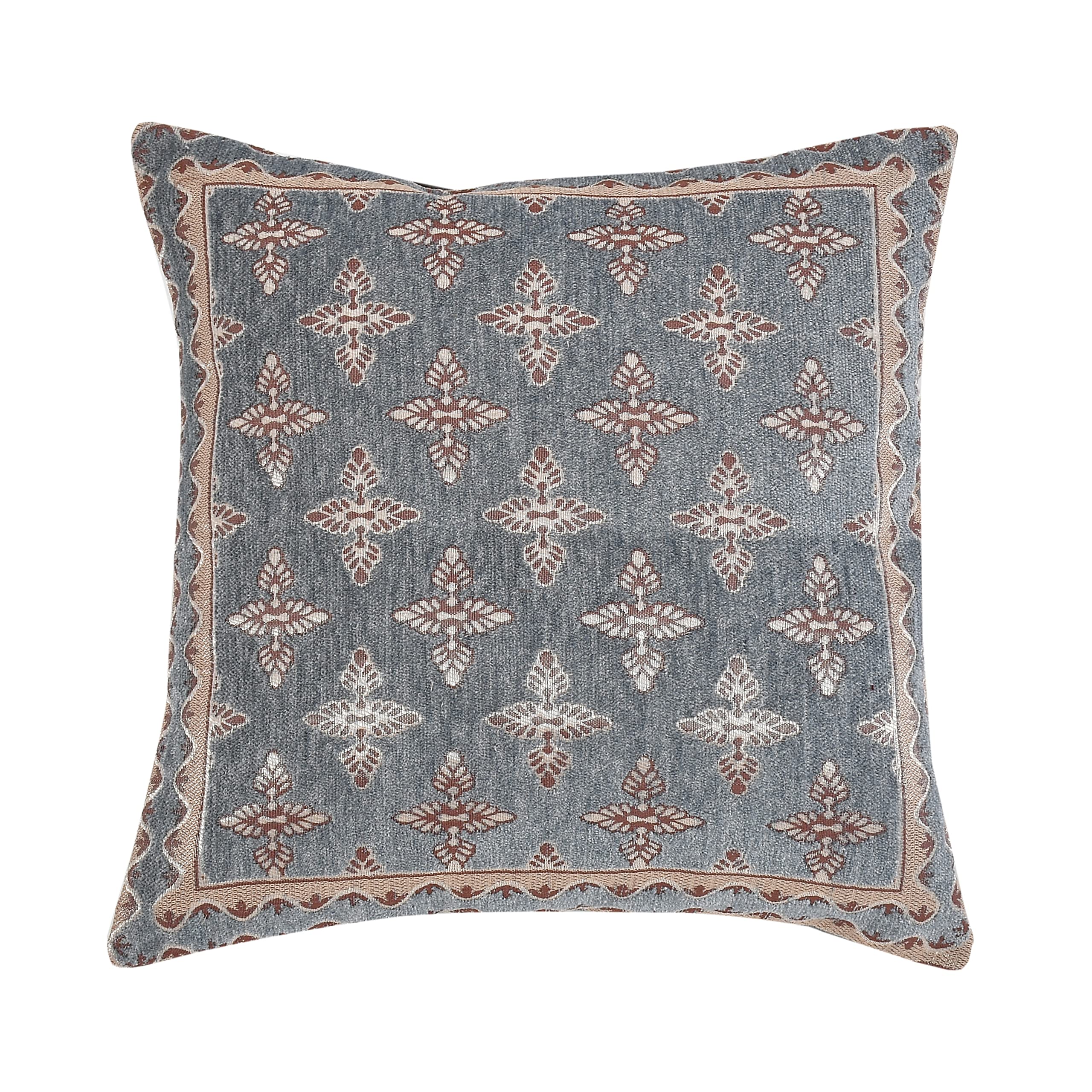 DECOMIZER Jacquard Geomteric Cushion Covers 16 inch x 16 inch Set of 2 Ethnic Motifs Cushion Covers,Design- Plus,Color- Grey
