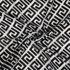 MORU Kyoto Urban Women's Monochrome Maze Scarf | Geometric Printed Stole & Soft Fashion Wrap | Lightweight Elegant Scarf