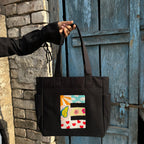 TSANTA Alphabet Tufted Canvas Tote Bag for Women, Laptop Compatible, Zipper Closure, 35x11x31 cm, Multi, Cotton, Shoulder Strap, Personalised Letter Design