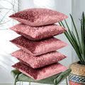 RD TREND® Premium Velvet Cushion Covers Set of 5 | Soft Decorative Throw Pillow Covers for Sofa, Bed & Living Room | Cushion Cover 24 inch x 24 inch (60x60 cm) Dusty Rose