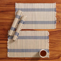 Peepul Tree Placemats Pack of 4 for Dining Table | Powder Blue & Off-White Handmade, Washable & Durable Table Mats | Dining Table Place Mats for Home, Kitchen, Hotel & Dining Decor Kafalo