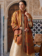 Pashmoda Women Gulbahar Kaani Wool Blend Kashmiri Shawl, Stole, Scarf, Luxury Pashmina Evening Wrap (Size: 101 X 203 CM)