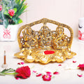 KridayKraft Laxmi Ganesha Saraswati Metal Idol with Diya – Handcrafted Religious Statue for Pooja Room, Home Temple & Festive Décor – Auspicious Showpiece and Gift Article for Diwali