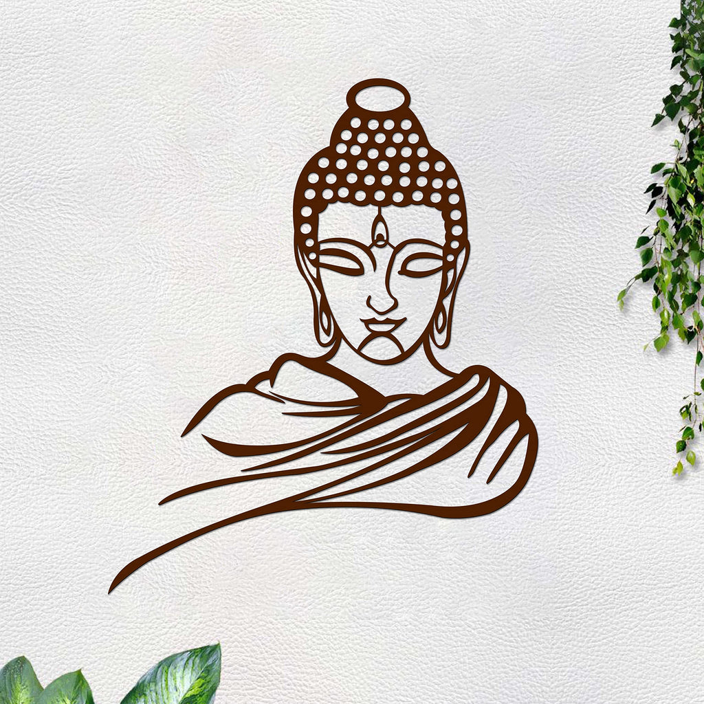 VibeCrafts Lord Buddha MDF Wooden Wall Hanger for Home Decor|Office|Gift (WHVC1Pcs1_50002)