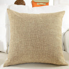 Khooti Jute Cushion Cover | 22x22 | Natural Linen | Set of 2 | Throw Pillow Cover for Couches, Chairs, Sofas, Beds, Coffee Tables, Living Rooms, Bedrooms, Modern Boho Design