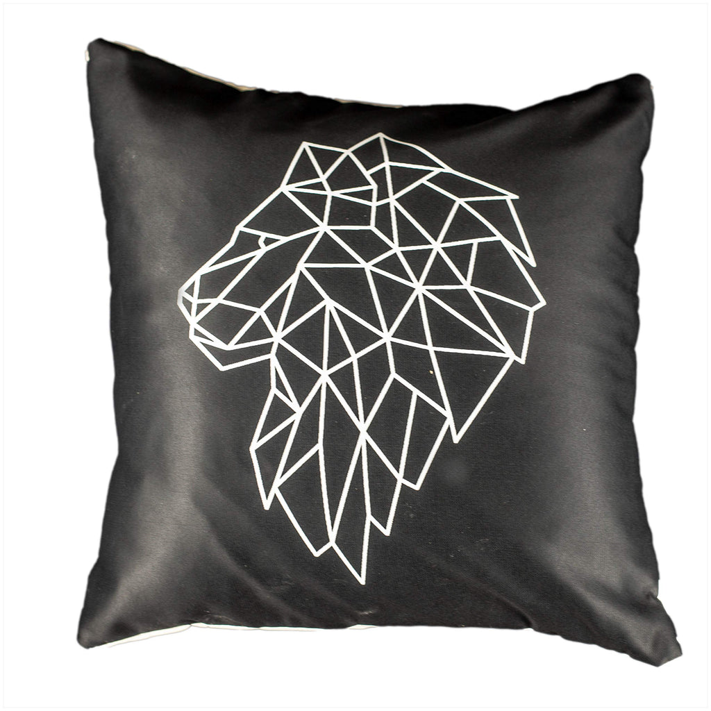 Vendola Decorative Satin Sofa Cushion Covers Set of 5, 20 Inch x 20 Inch, Sofa Cushion Pillow Cover, Black and White Colour, Minimalist Design, Zipper Closure (Minimalist, 20X20 Inches)
