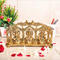 Prince Home Decor & Gifts Metal Laxmi Saraswati Idol Decorative Murti Peacock Frame Metal Statue For Pooja & Your Home, Office, Decorative Showpiece Figurines, Corporate Gift, Golden