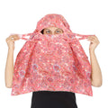 DEEPNYRA - LIVING STYLE Female Cotton Scarf Face Full Covering With Mask Head Hair Wrap Sun Protection For Women Printed Square All Season Wear (Pink)