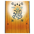 EHKO Shubh Labh Ganesh Mangal Beautiful Wooden Pooja Stand for Home, Temple, Office, Wall Mounted Puja Mandir with LED Spot Light, Size (H- 15.5, L- 11.5, W-11 Inch)
