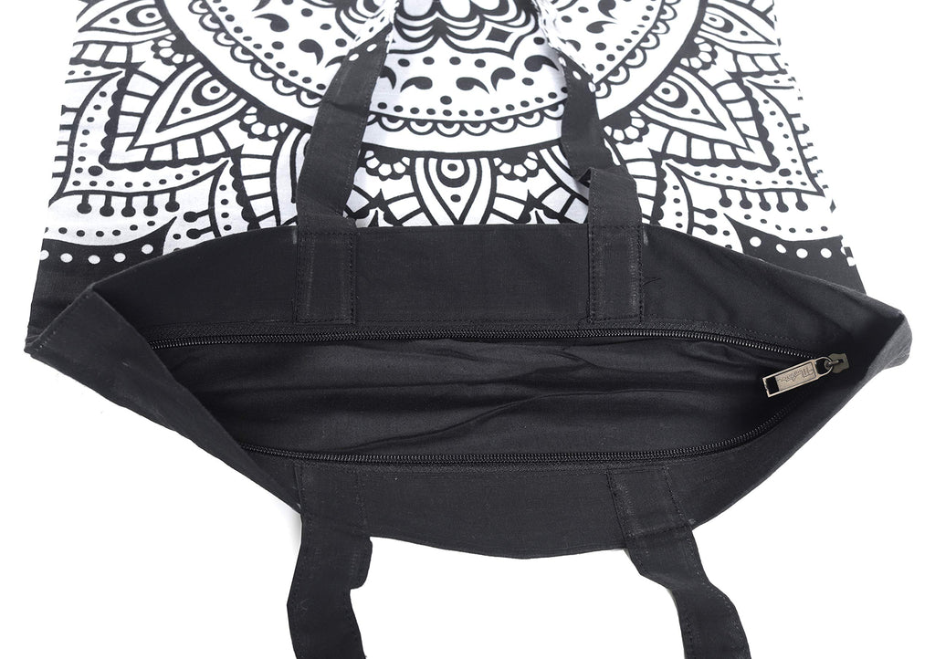 Ravaiyaa - Attitude is everything Cotton Shopping Bag Purse Bags Women Tote Shoulder Handbag (Black Ombre Bag)