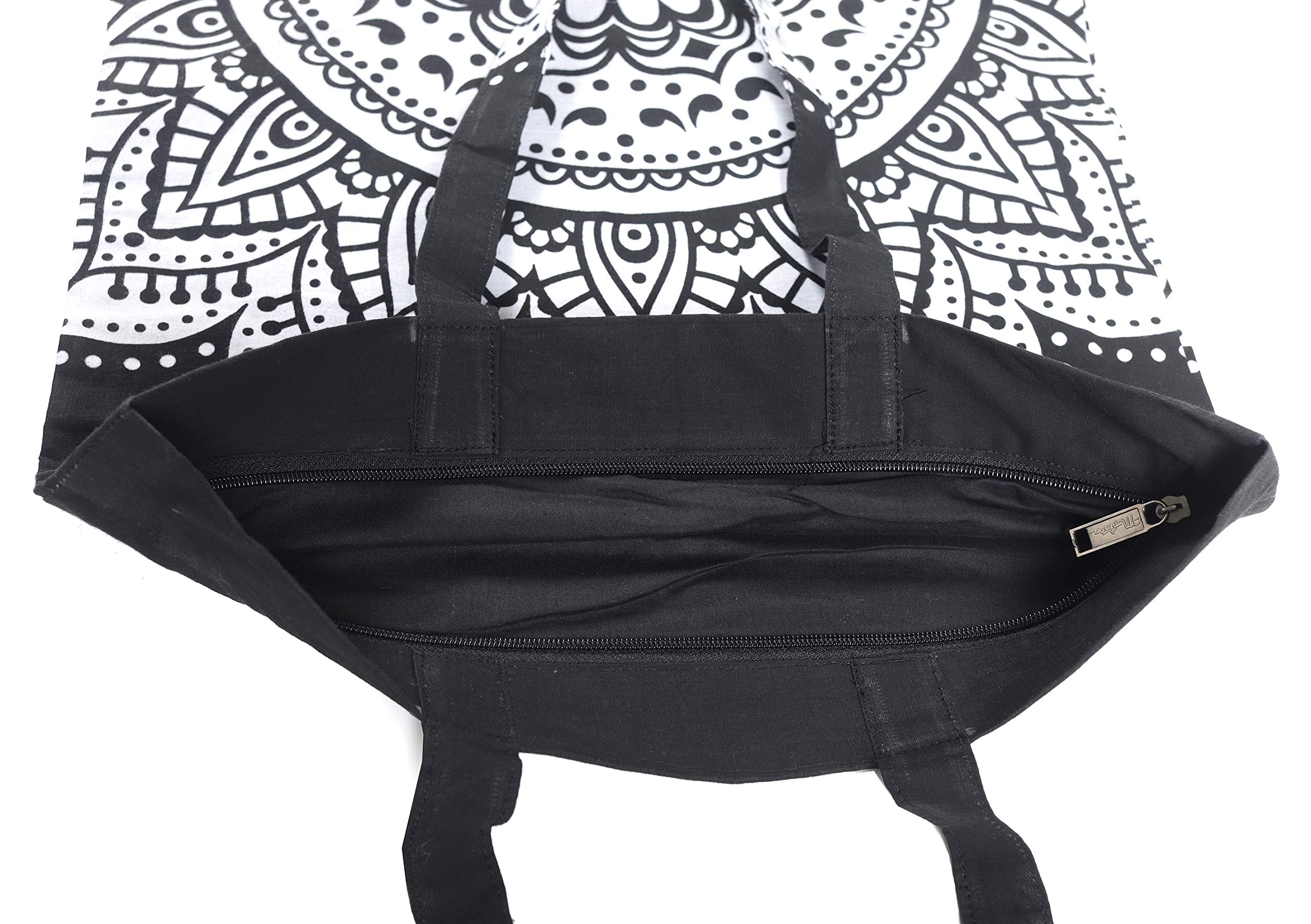 Ravaiyaa - Attitude is everything Cotton Shopping Bag Purse Bags Women Tote Shoulder Handbag (Black Ombre Bag)