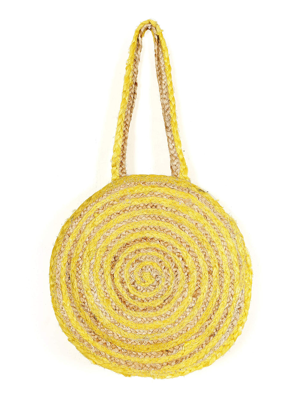 Ravaiyaa - Attitude is everything Women's Shopping Handmade Bags Shoulder Braided Jute Bags Jute Cotton Vintage Large Bag (Yellow)