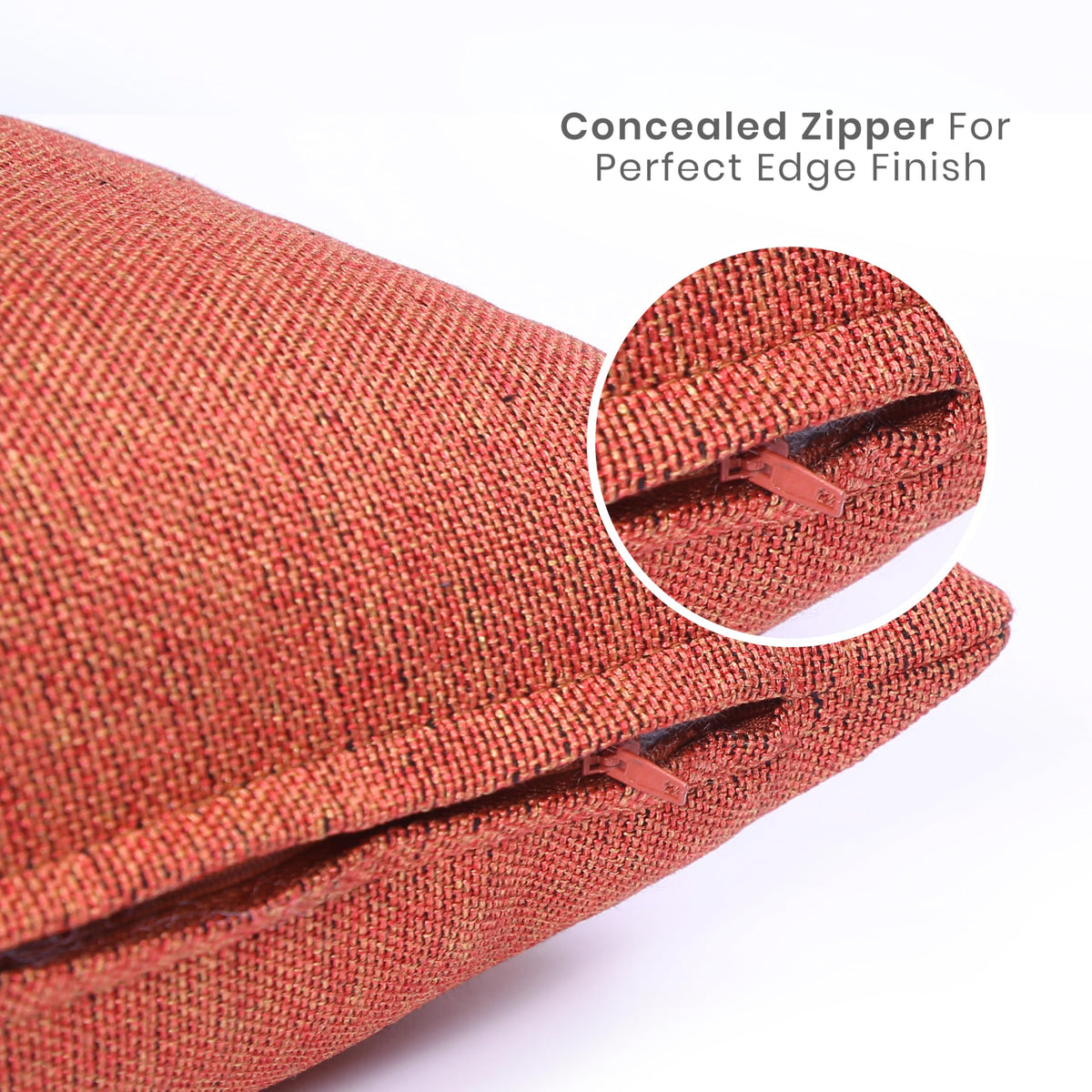 Yellow Weaves Jute Texture Cushion Covers, 12 X 12 Inches, Orange, 1 Piece