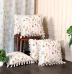ishro home Premium Cushion Cover 16 inch x 16 inch | Set of 1 – Soft European Standard Fabric, Frill Design, Machine Washable | (1, Blooming Crane's-Bill, 16x16 Inch)
