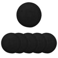 Encasa XO Round Ribbed Cotton Dining Table Mats, Heat Resistant Black Kafalo