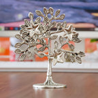 Metal Kalpavriksha Tree Showpiece Trees of Life - Home Decor - Gift for Good Luck Vastu and Fengshui - Best in Living Room Table Decoration with Antique Polish Silver