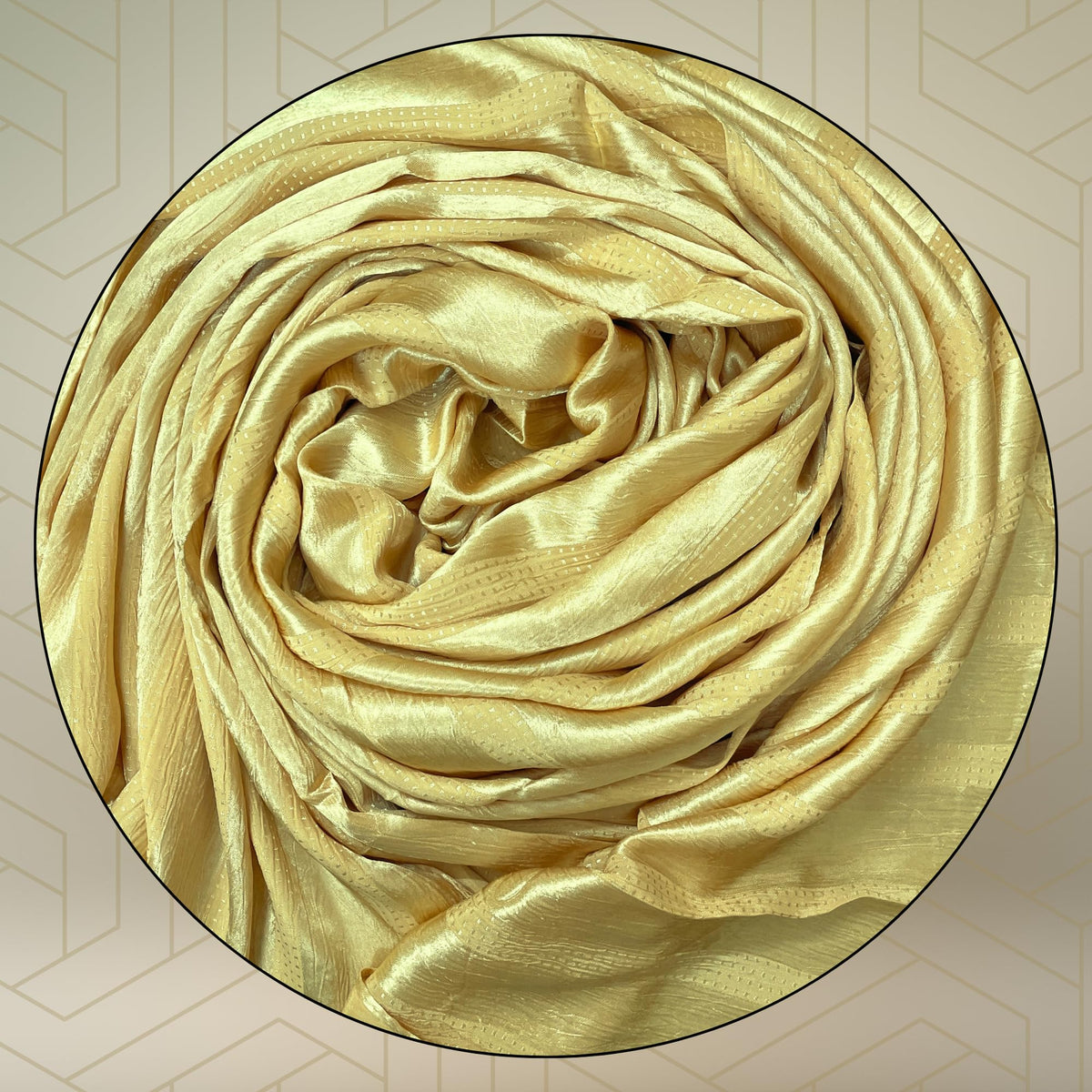 FAHABO Scarf Woman Premium Self-Woven Satin Silk Scarves | Hijab Scarf | Headscarf | Neck Scarf | Stoles | Wraps (Sandstorm Gold)
