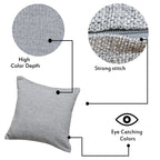 Yellow Weaves Jute Texture Cushion Covers, 16 X 16 Inches, Multicolour, Set of 5, 250 TC