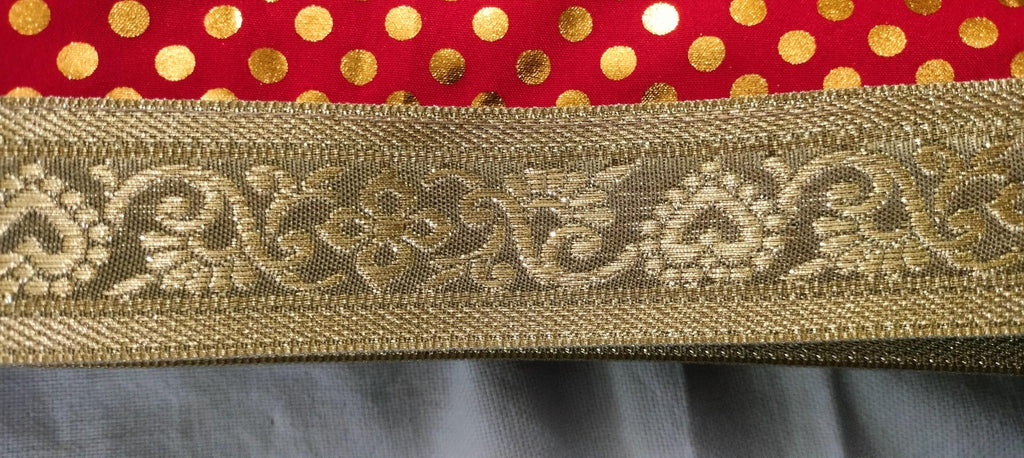 Lakshmi Maa Collection's Rumala Sahib Double Set Red Dotted Printed with gota (4 PEC.)