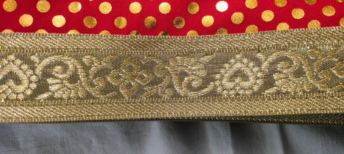 Lakshmi Maa Collection's Rumala Sahib Double Set Red Dotted Printed with gota (4 PEC.)