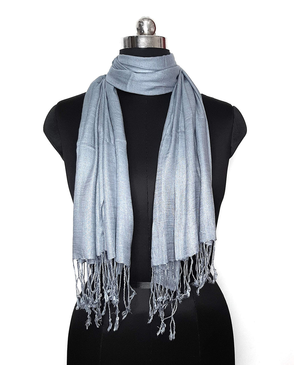 Chandwasia Linen Rayon Scarf, scarves, Viscose Fabric stole & Shawl Design for Men & Women for Summer & Winters(Light Grey)