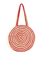 Ravaiyaa - Attitude is everything Shoulder Braided Jute Bags Women's Shopping Handmade Bags Jute Cotton Vintage Large Bag (Pink)