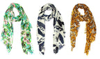 bratkrok WOMEN'S TRENDY FLORAL PRINTED RAYON SCARVES/STOLES MULTICOLOUR (PACK OF 3)