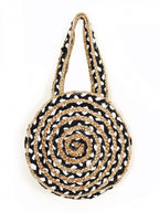Ravaiyaa - Attitude is everything Jute Cotton Large Bag Women's Shopping Handmade Bags Shoulder Braided Jute Vintage Bag (Brown)
