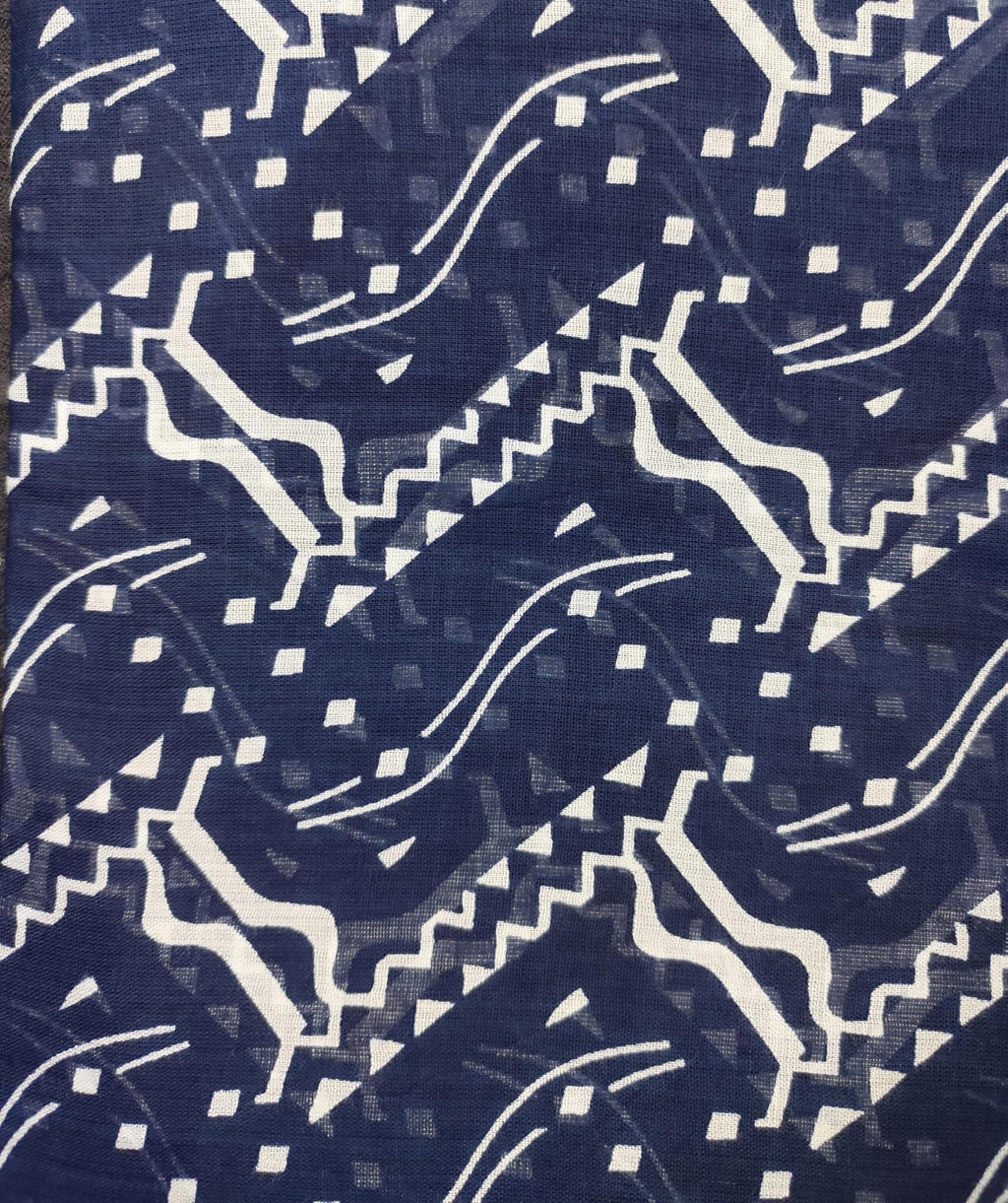 Fabtone Women’s Scarf/Stole | Blue White Uttan Zigzag Print | Soft Lightweight Fabric | 70x180 cm | All-Season Wrap | Dust & Sun Protection | Fashion Scarf for Women