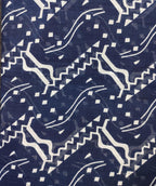 Fabtone Women’s Scarf/Stole | Blue White Uttan Zigzag Print | Soft Lightweight Fabric | 70x180 cm | All-Season Wrap | Dust & Sun Protection | Fashion Scarf for Women