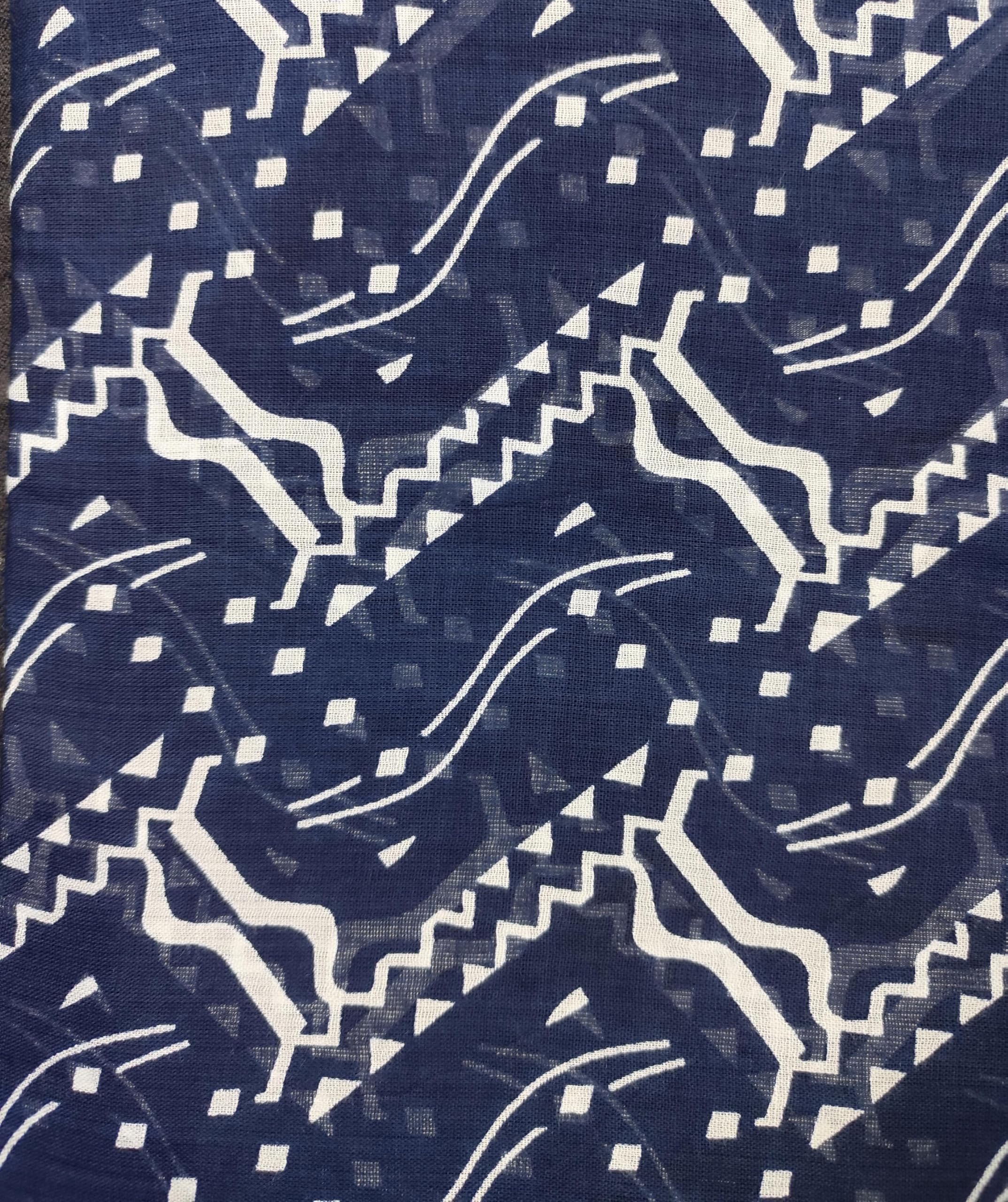 Fabtone Women’s Scarf/Stole | Blue White Uttan Zigzag Print | Soft Lightweight Fabric | 70x180 cm | All-Season Wrap | Dust & Sun Protection | Fashion Scarf for Women